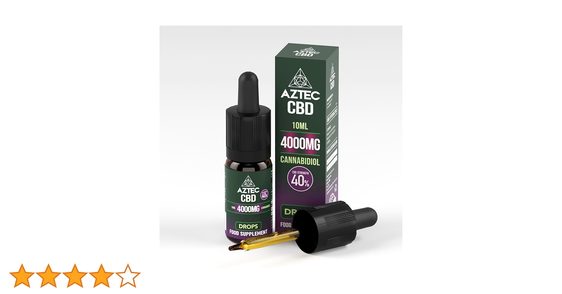 新品 AZTEC CBD オイル 高濃度 4000mg(40%) CBD Oil Drops 4000mg, CBD Oil - Aztec CBD 10ml full spectrum